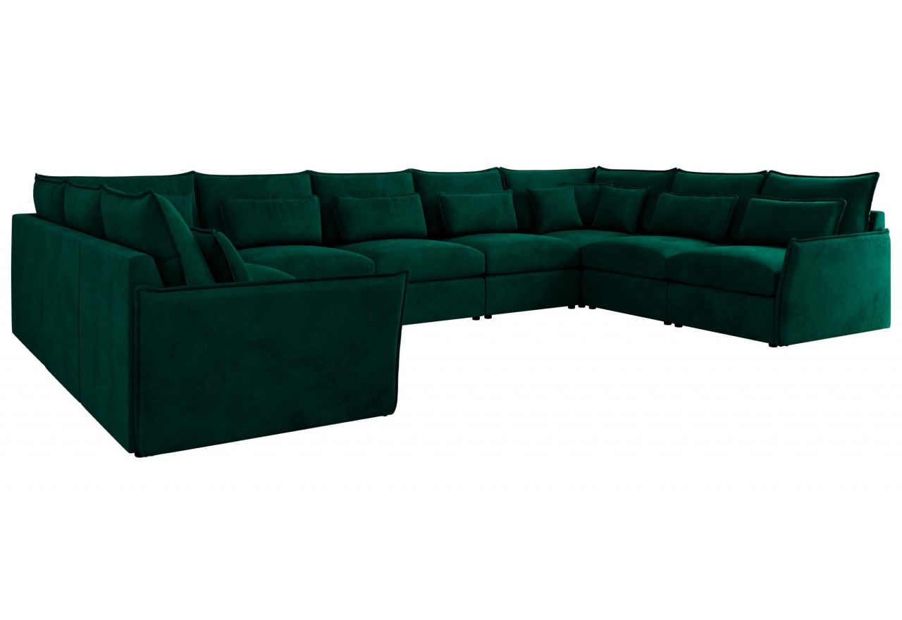 Narożnik - VERSO U 9M - uniwersalny - ciemnozielony, welvet