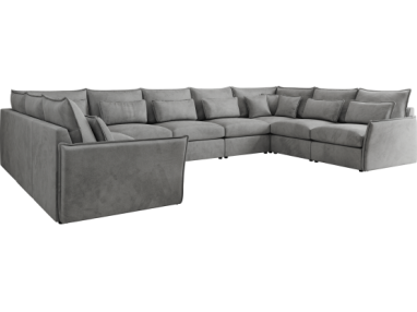 Narożnik - VERSO U 9M - uniwersalny - jasnoszary, welvet