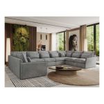 Narożnik - VERSO U 9M - uniwersalny - jasnoszary, welvet