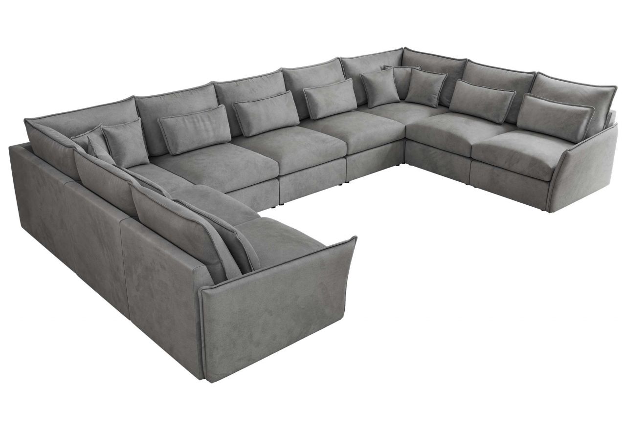 Narożnik - VERSO U 9M - uniwersalny - jasnoszary, welvet