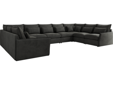 Narożnik - VERSO U 9M - uniwersalny - ciemnoszary, welvet