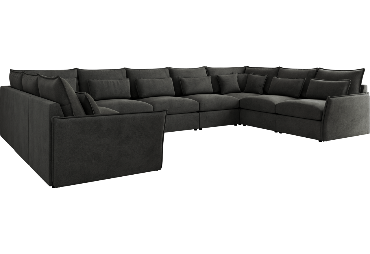 Narożnik - VERSO U 9M - uniwersalny - ciemnoszary, welvet