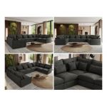 Narożnik - VERSO U 9M - uniwersalny - ciemnoszary, welvet