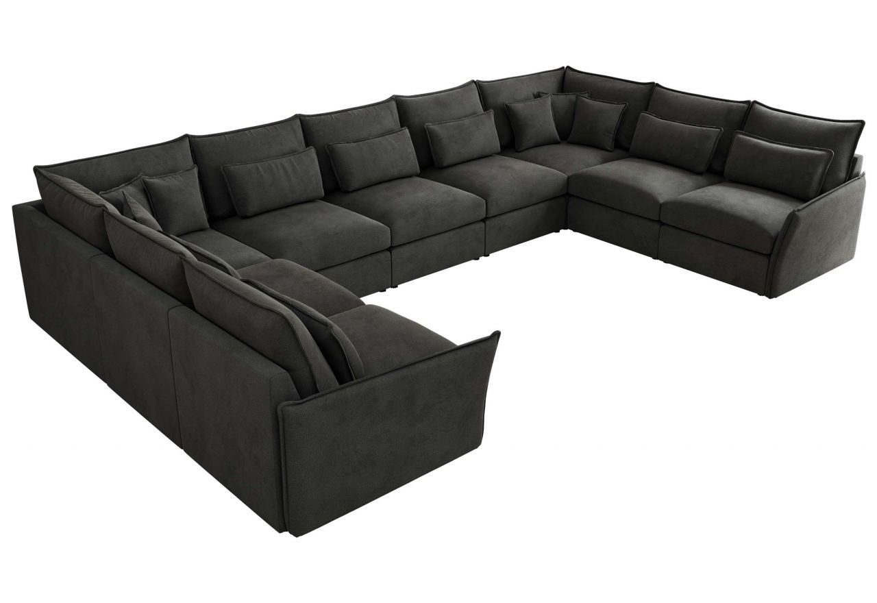 Narożnik - VERSO U 9M - uniwersalny - ciemnoszary, welvet