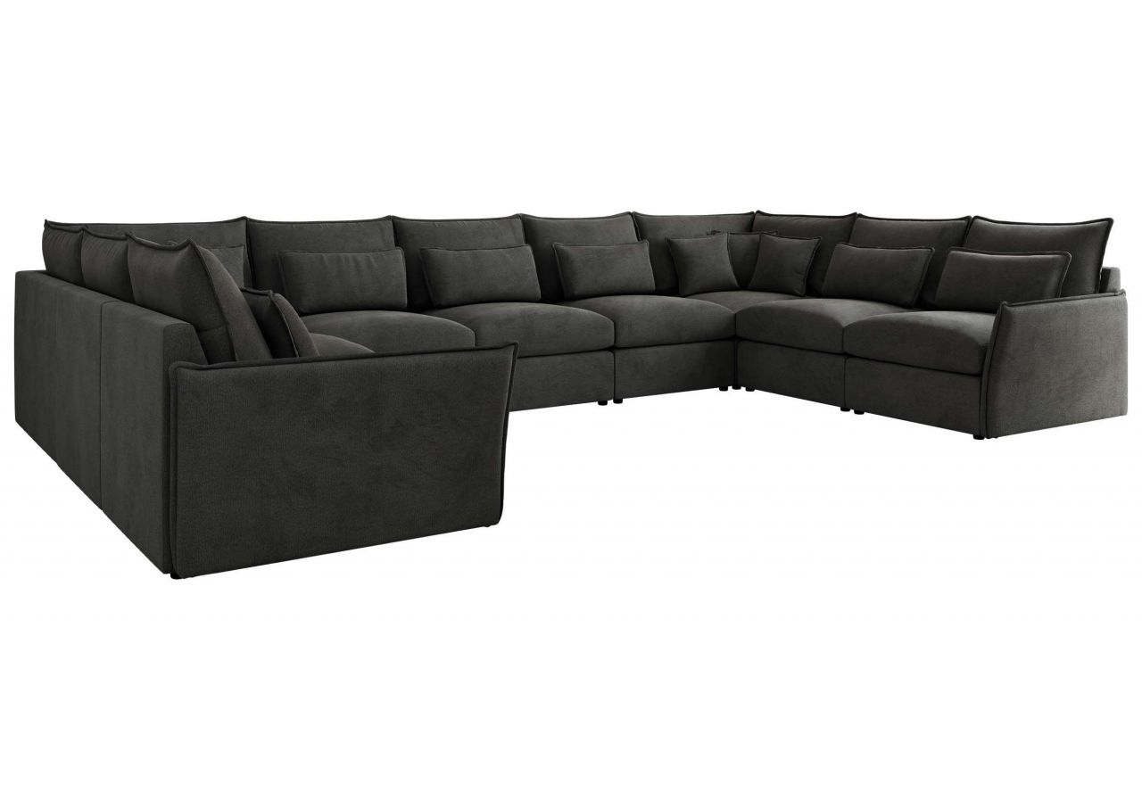 Narożnik - VERSO U 9M - uniwersalny - ciemnoszary, welvet