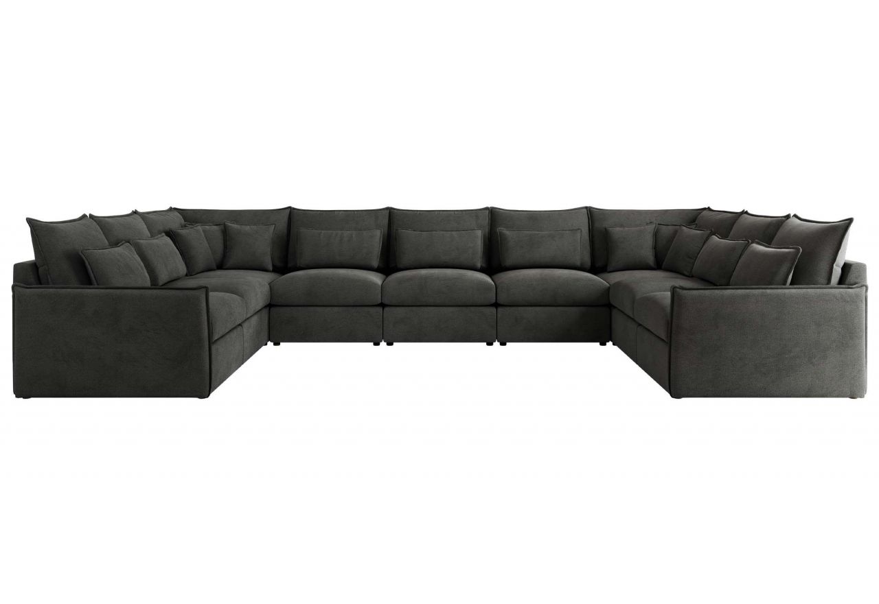 Narożnik - VERSO U 9M - uniwersalny - ciemnoszary, welvet