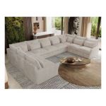 Narożnik - VERSO U 9M - uniwersalny - beżowy, sztruks