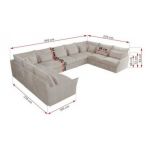 Narożnik - VERSO U 9M - uniwersalny - beżowy, sztruks