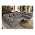 Narożnik - VERSO U 9M - uniwersalny - jasnobrązowy, sztruks