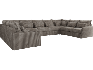 Narożnik - VERSO U 9M - uniwersalny - jasnobrązowy, sztruks