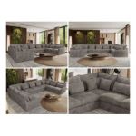 Narożnik - VERSO U 9M - uniwersalny - jasnobrązowy, sztruks