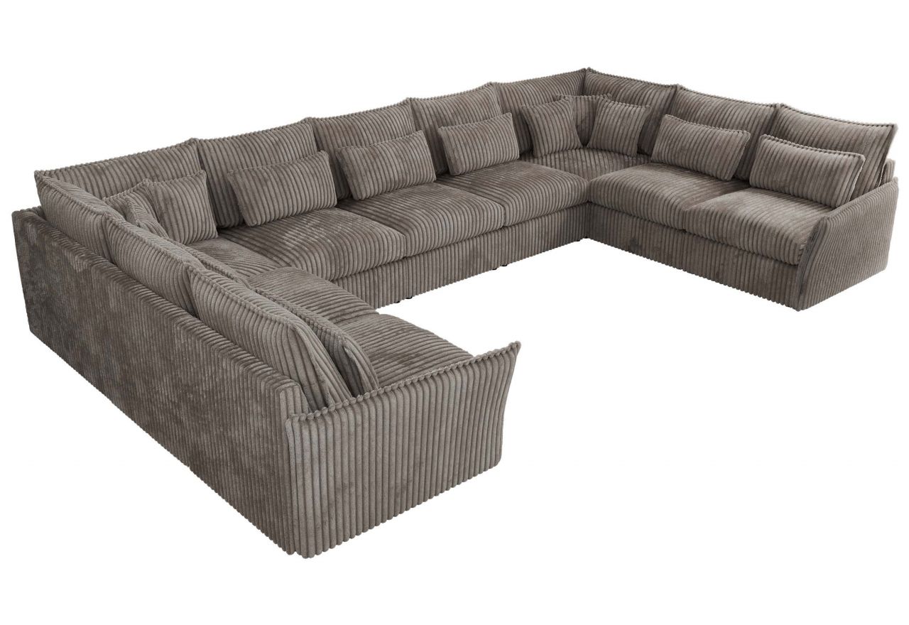 Narożnik - VERSO U 9M - uniwersalny - jasnobrązowy, sztruks