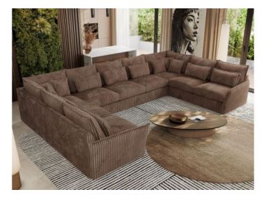 Narożnik - VERSO U 9M - uniwersalny - brązowy, sztruks