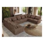 Narożnik - VERSO U 9M - uniwersalny - brązowy, sztruks