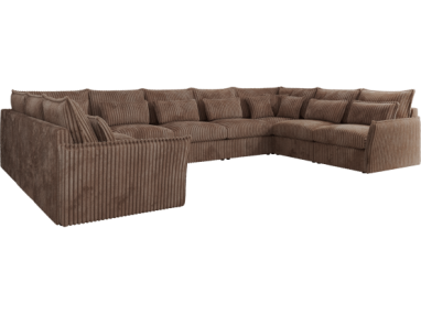 Narożnik - VERSO U 9M - uniwersalny - brązowy, sztruks