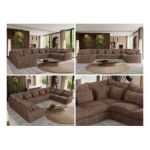 Narożnik - VERSO U 9M - uniwersalny - brązowy, sztruks