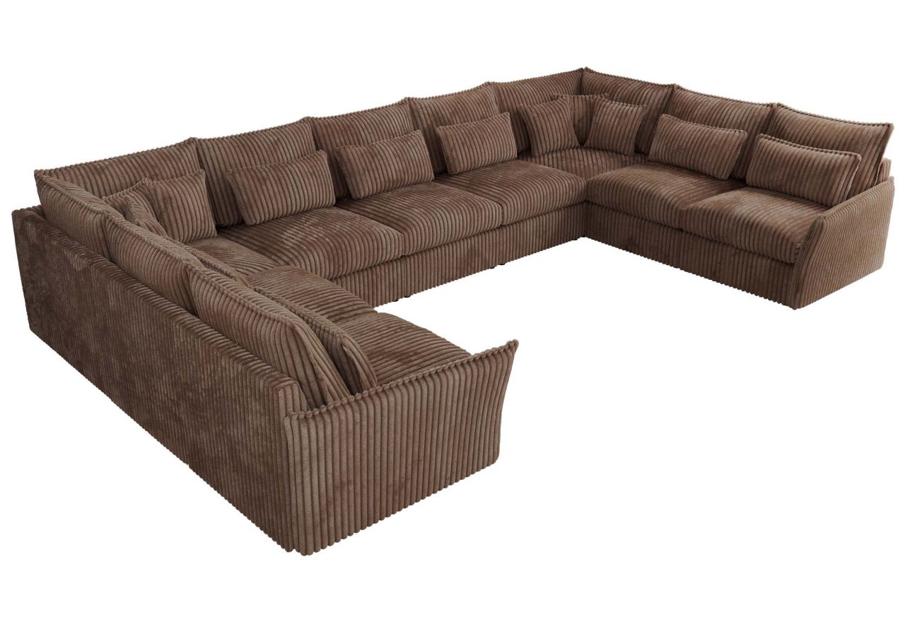 Narożnik - VERSO U 9M - uniwersalny - brązowy, sztruks