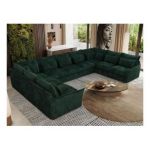 Narożnik - VERSO U 9M - uniwersalny - ciemnozielony, sztruks