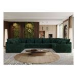 Narożnik - VERSO U 9M - uniwersalny - ciemnozielony, sztruks