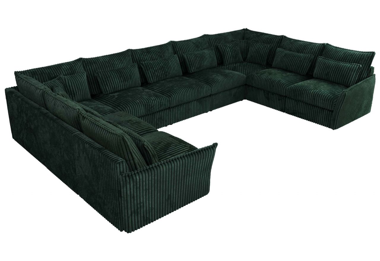 Narożnik - VERSO U 9M - uniwersalny - ciemnozielony, sztruks