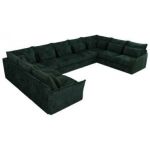 Narożnik - VERSO U 9M - uniwersalny - ciemnozielony, sztruks