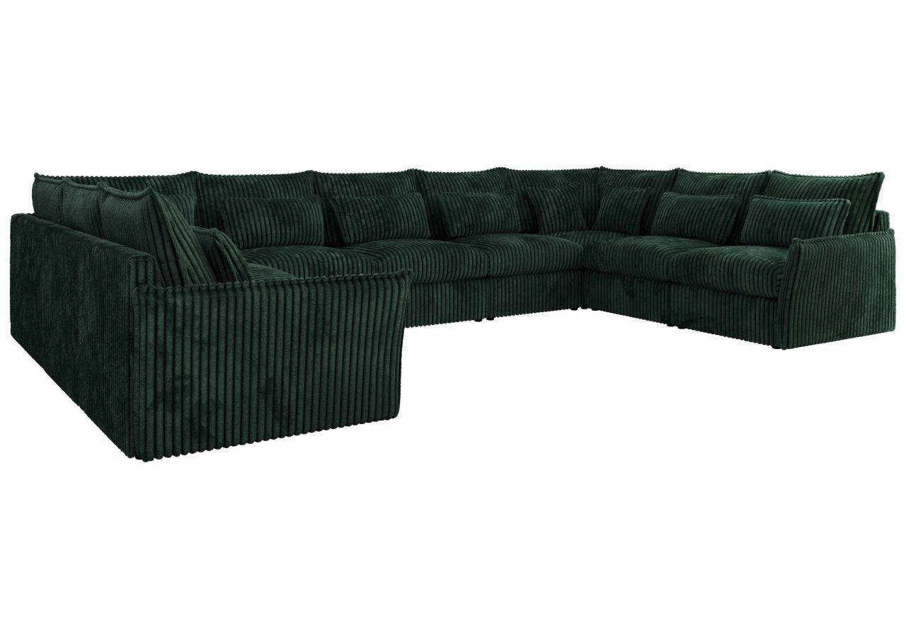 Narożnik - VERSO U 9M - uniwersalny - ciemnozielony, sztruks