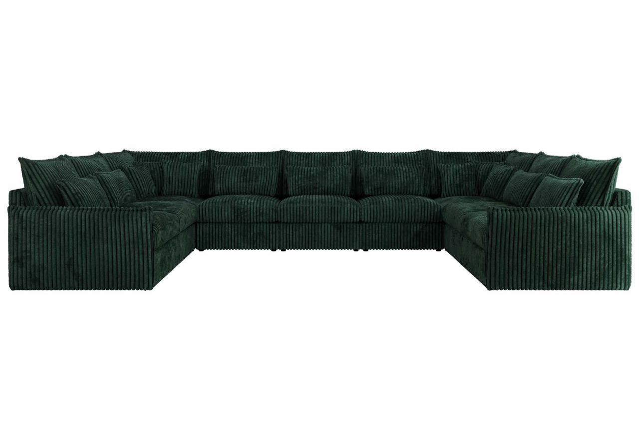 Narożnik - VERSO U 9M - uniwersalny - ciemnozielony, sztruks