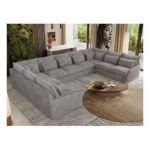 Narożnik - VERSO U 9M - uniwersalny - jasnoszary, sztruks