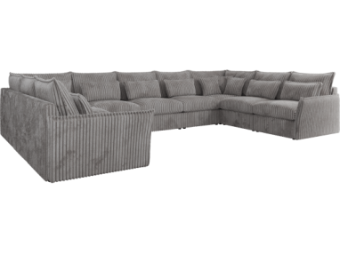 Narożnik - VERSO U 9M - uniwersalny - jasnoszary, sztruks