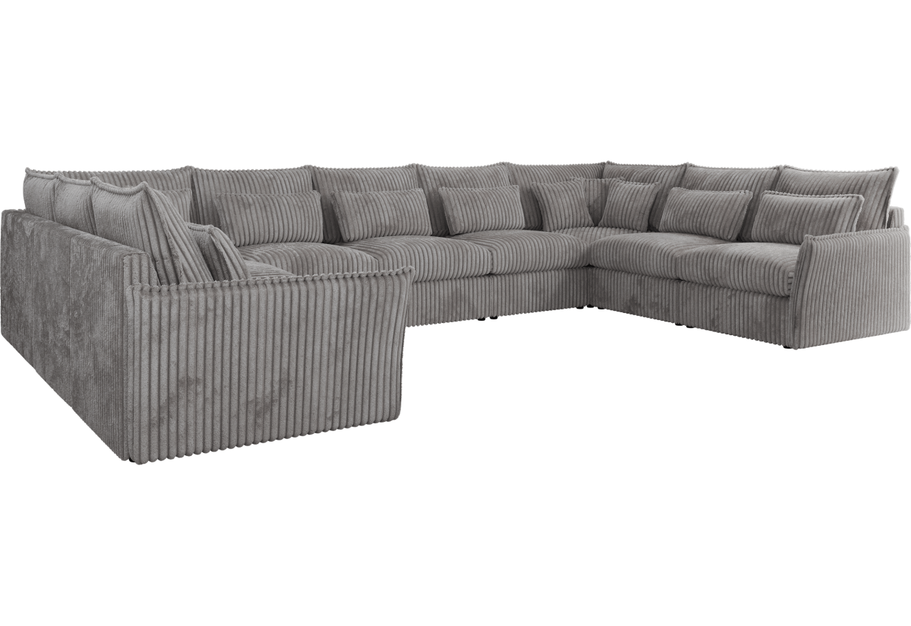 Narożnik - VERSO U 9M - uniwersalny - jasnoszary, sztruks