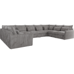 Narożnik - VERSO U 9M - uniwersalny - jasnoszary, sztruks