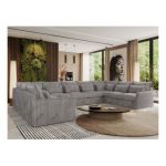 Narożnik - VERSO U 9M - uniwersalny - jasnoszary, sztruks