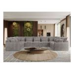 Narożnik - VERSO U 9M - uniwersalny - jasnoszary, sztruks