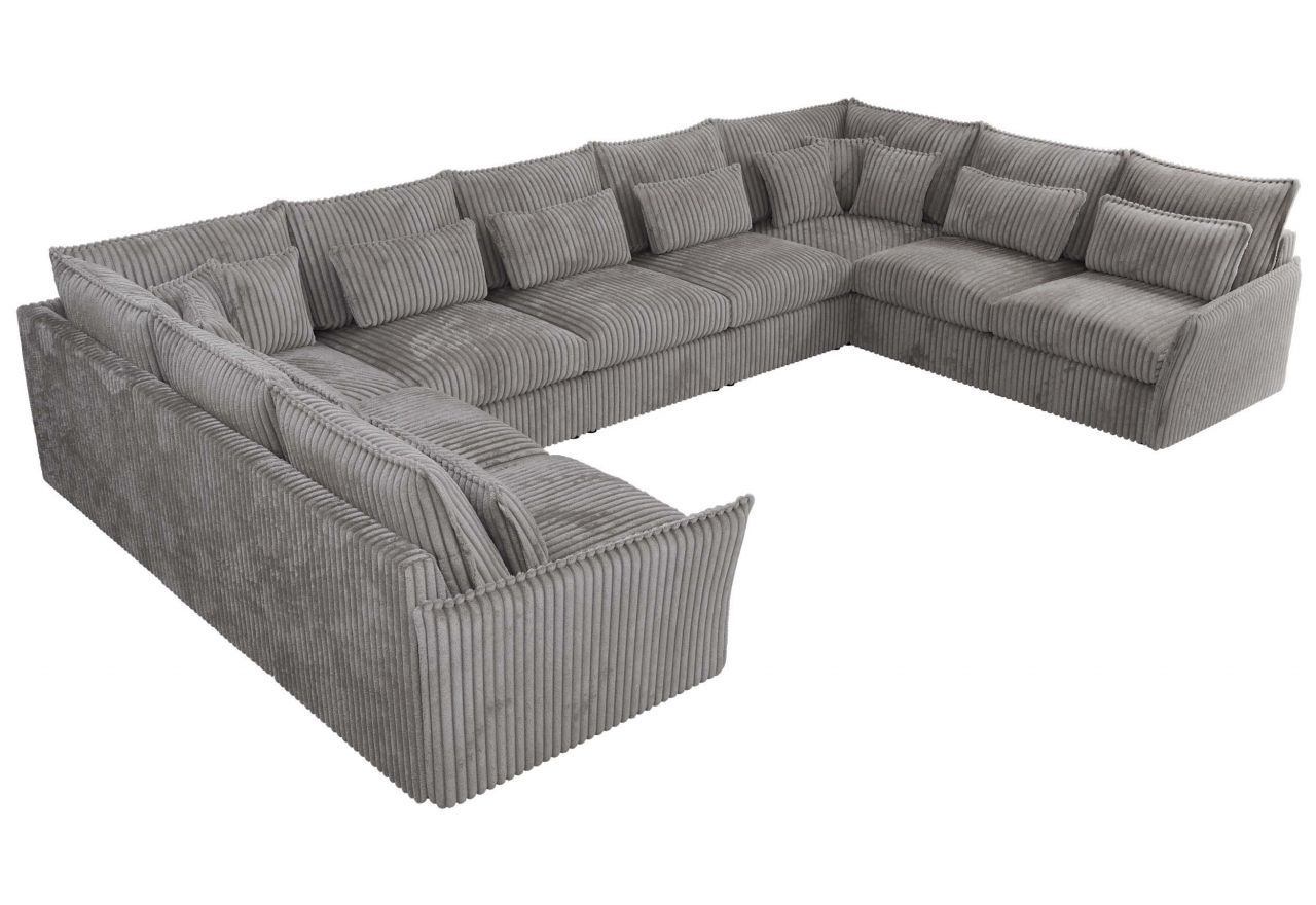 Narożnik - VERSO U 9M - uniwersalny - jasnoszary, sztruks