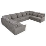 Narożnik - VERSO U 9M - uniwersalny - jasnoszary, sztruks