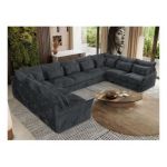 Narożnik - VERSO U 9M - uniwersalny - szary, sztruks