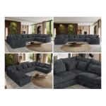 Narożnik - VERSO U 9M - uniwersalny - szary, sztruks