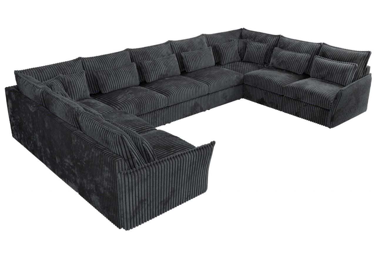 Narożnik - VERSO U 9M - uniwersalny - szary, sztruks