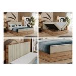 Łóżko kontynentalne ALBERO 4 120x200 - Monolith 02 - beżowy - OUTLET