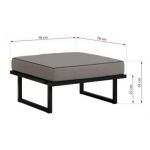 Metalowa pufa ogrodowa ELBA P1 - szary