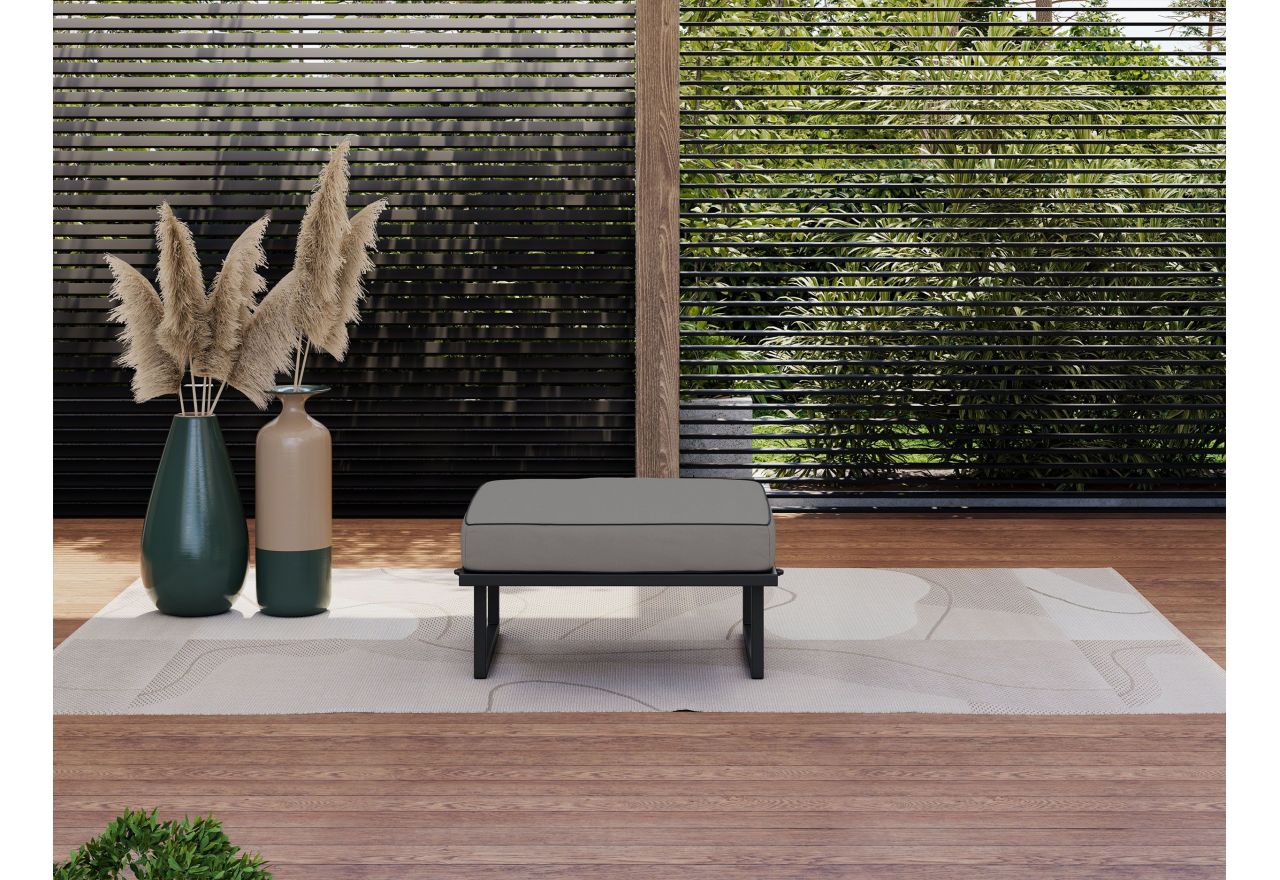 Metalowa pufa ogrodowa ELBA P1 - szary