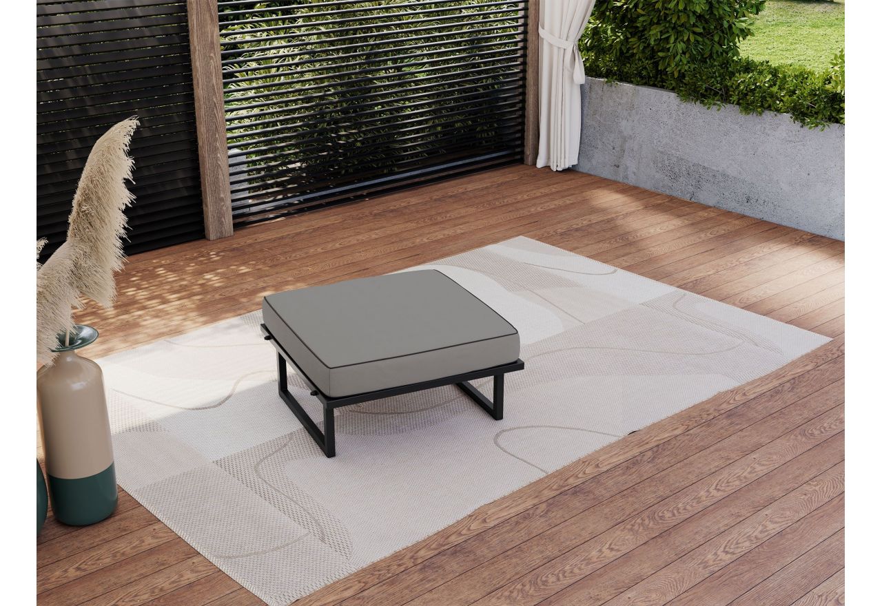 Metalowa pufa ogrodowa ELBA P1 - szary