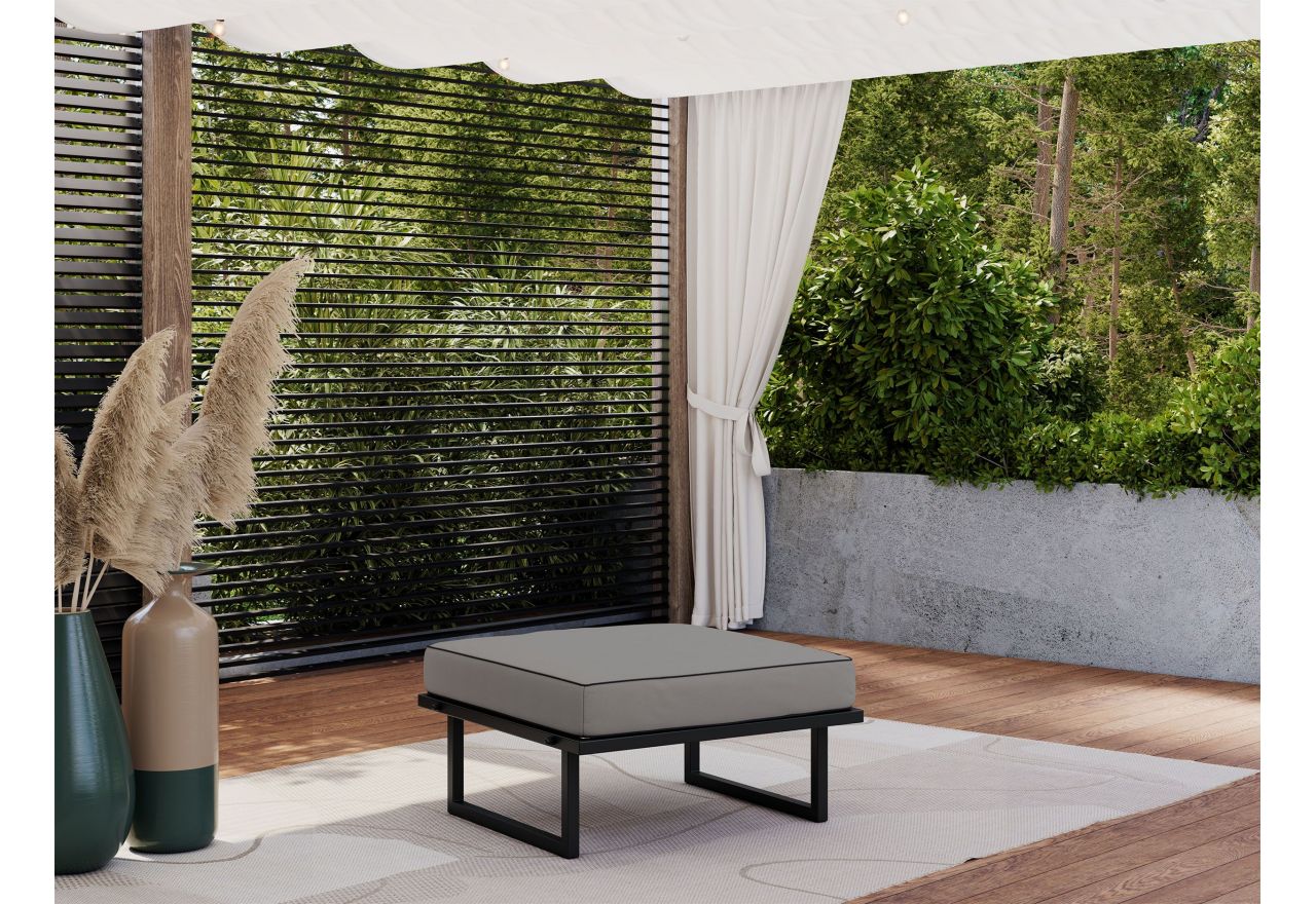 Metalowa pufa ogrodowa ELBA P1 - szary