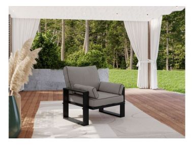 Metalowy fotel ogrodowy ELBA S1 - szary