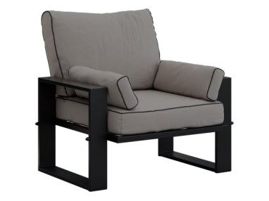 Metalowy fotel ogrodowy ELBA S1 - szary