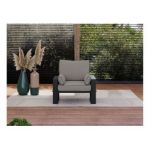Metalowy fotel ogrodowy ELBA S1 - szary