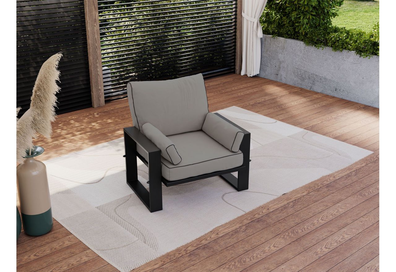 Metalowy fotel ogrodowy ELBA S1 - szary