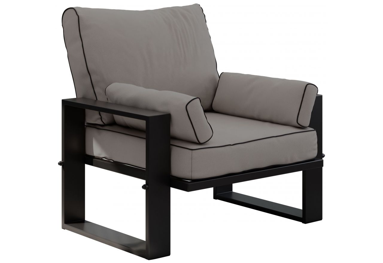 Metalowy fotel ogrodowy ELBA S1 - szary