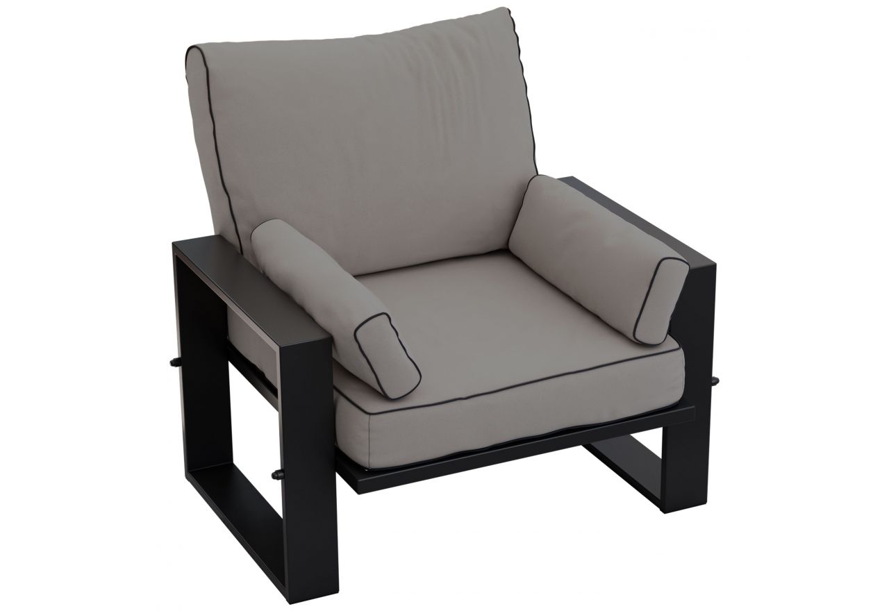 Metalowy fotel ogrodowy ELBA S1 - szary