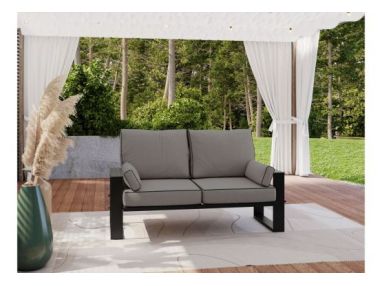 Metalowa sofa ogrodowa ELBA S2 - szary